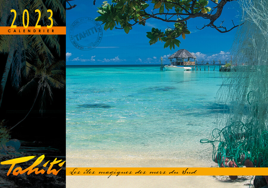 Kalender 2023 - Lagune und Tatoo von Tahiti
